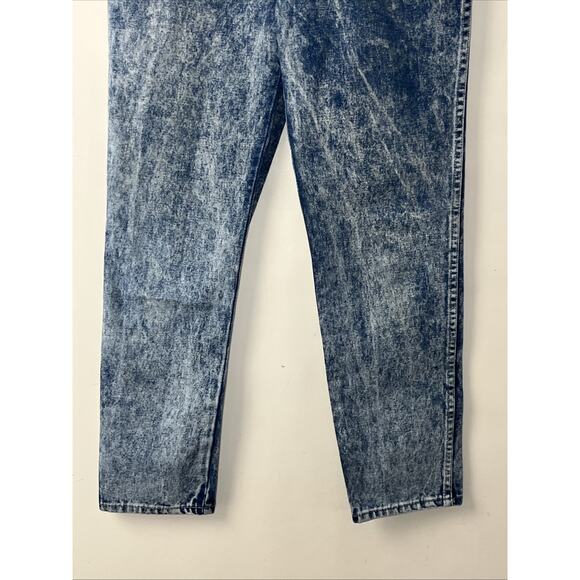 Unleaded Vintage Acid Wash Tapered Mom Jeans Size 7/8 High Rise 80s Denim Retro - Picture 5 of 13